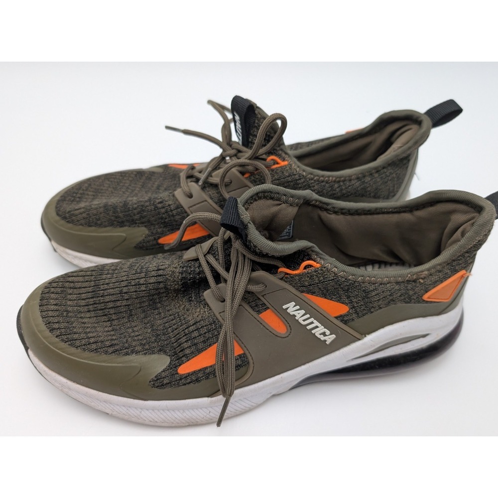 Nautica Westbrook Slip-On Sneakers Athletic Running Shoes Olive Orange Men's 10